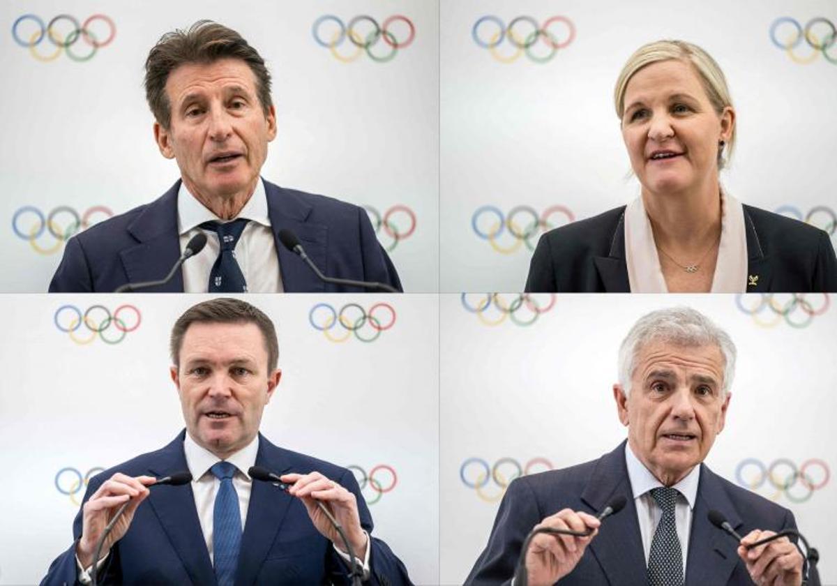 Sebastian Coe, Kirsty Coventry, David Lappartient, and Juan Antonio Samaranch.