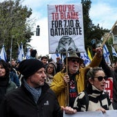 Una manifestación contra el Gobierno de Netanyahu recorre las calles de Jerusalén.