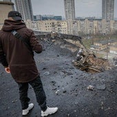 Efecto que ha dejado un dron ruso en el último ataque sobre Kiev.