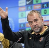 Flick, durante su rueda de prensa previa al Barça-Osasuna.