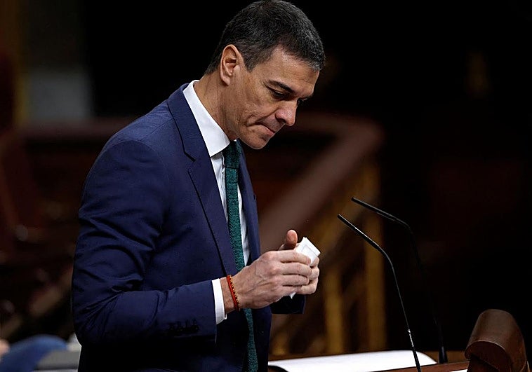 Pedro Sánchez, en el Congreso de los Diputados.