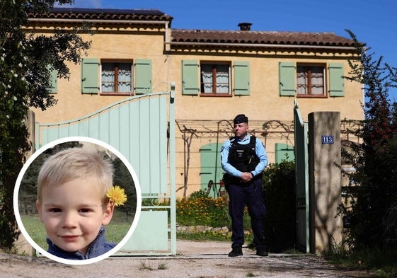 Un policía, ayer, en la casa de los abuelos. A la derecha, retrato de Émile Soleil.
