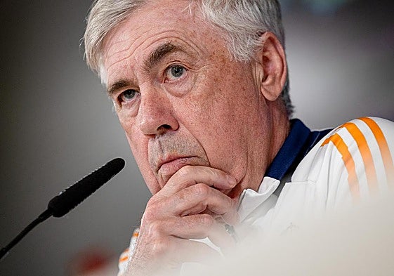 Carlo Ancelotti, durante la rueda de prensa.