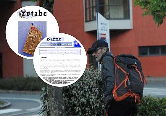 'Josu Ternera' fotografiado justo antes de su última detención en 2019. En la simágenes más pequeñas algunos de los documentos que le fueron incautados.