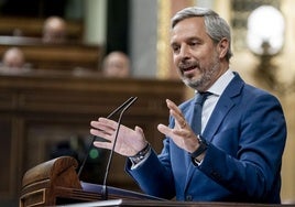 Juan Bravo, vicesecretario de Economía del PP, en la tribuna del Congreso de los Diputados