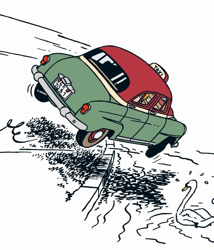 Imagen secundaria 2 - La otra gran pasión de Hergé. El historietista belga incluyó un vehículo en prácticamente todos los cómics de Tintín. Para el recuerdo han quedado piezas tan simbólicas como el Ford T de 'Tintín en el Congo' (arriba a la izquierda) y el legendario Bugatti type 35 de 'Tintín en América' (debajo, de color azul). 