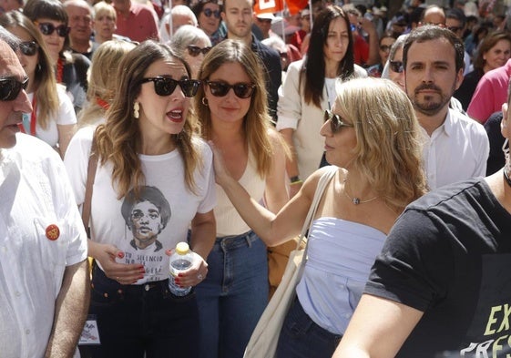Montero y Díaz en la manifestación del 1º de mayo de 2023