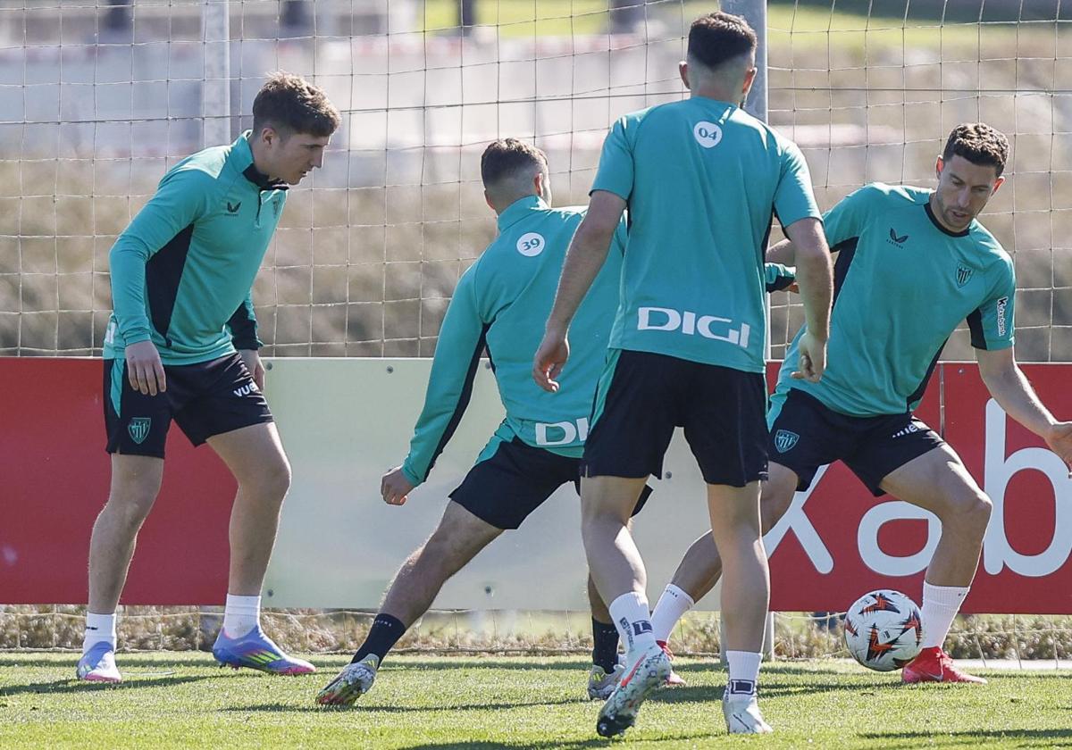 Athletic's training session ahead of the clash against Rangers.