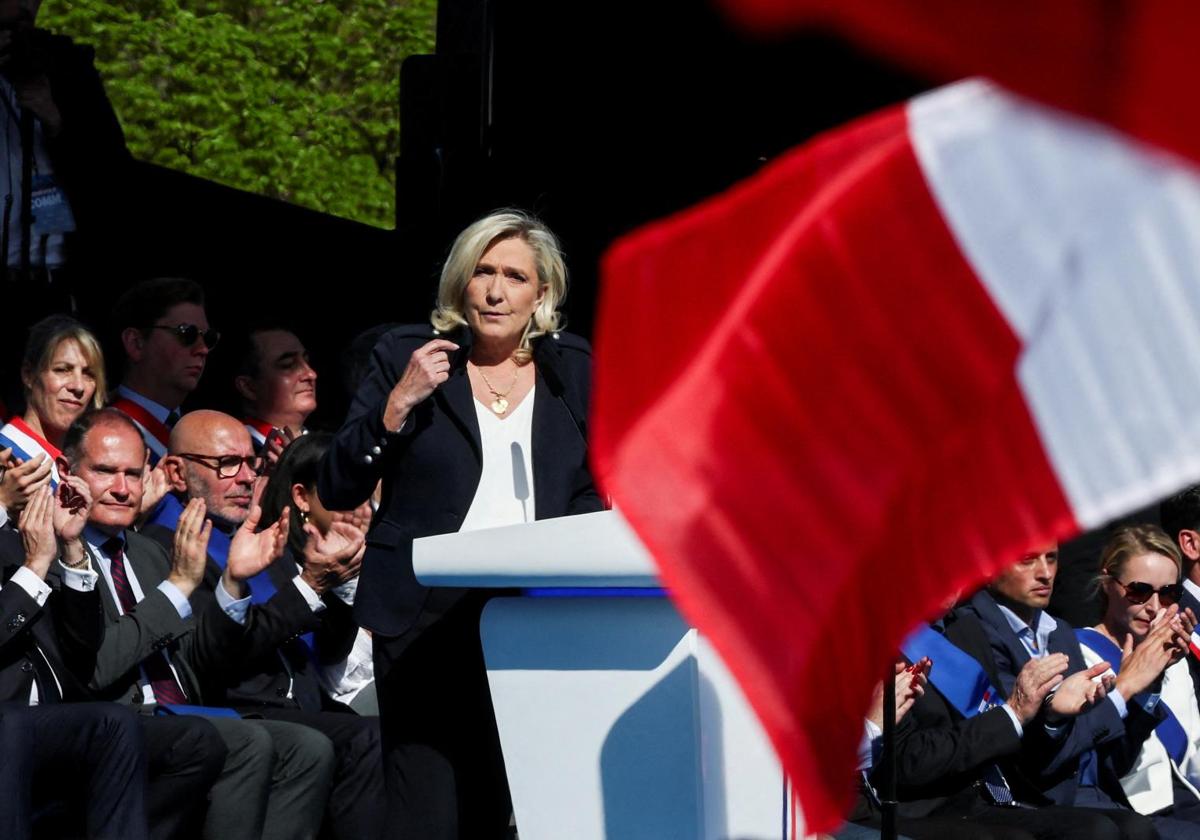La líder ultraderechista francesa, Marine Le Pen, durante un mitin celebrado el pasado domingo en París.