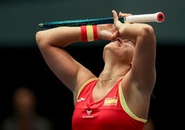 Jessica Bouzas celebra su victoria ante Brasil este viernes.