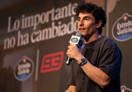Marc Márquez, en conferencia de prensa en Madrid.