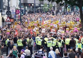 Una protesta antiinmigración en Londres.