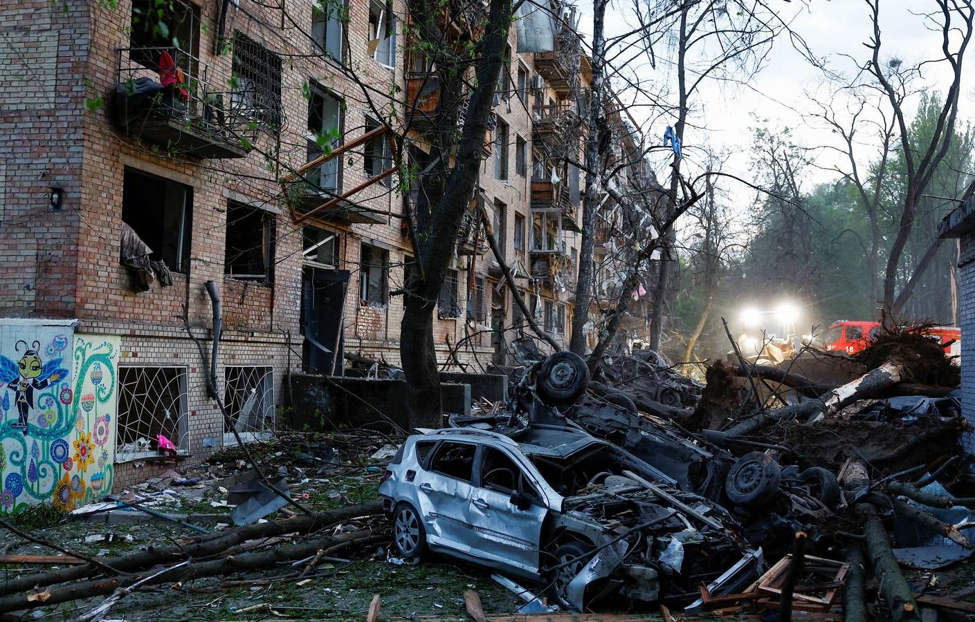 Las terribles imágenes del bombardeo ruso sobre Kiev