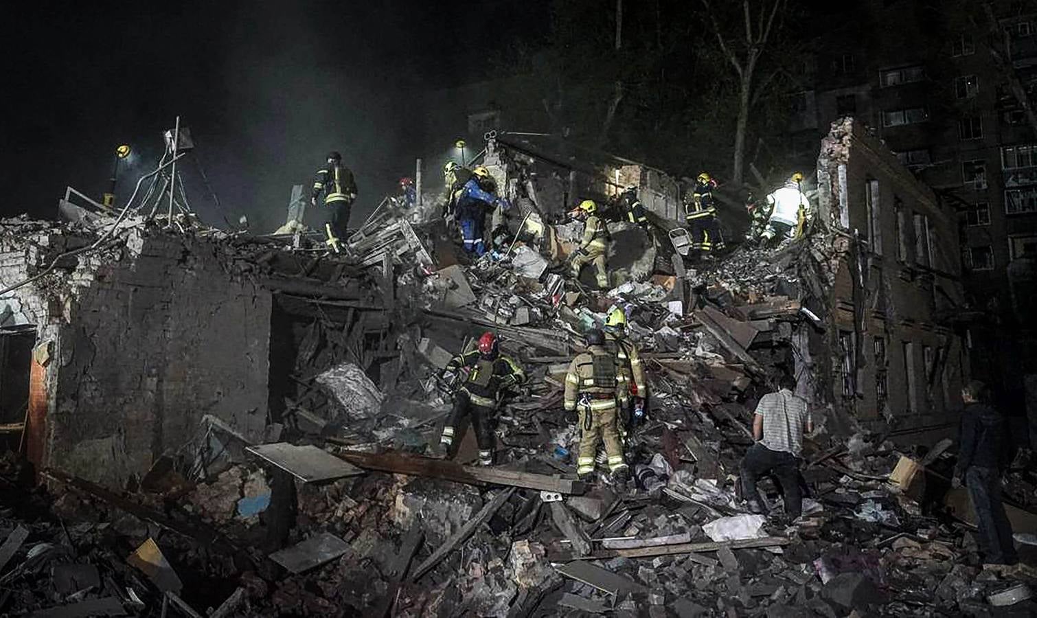 Las terribles imágenes del bombardeo ruso sobre Kiev