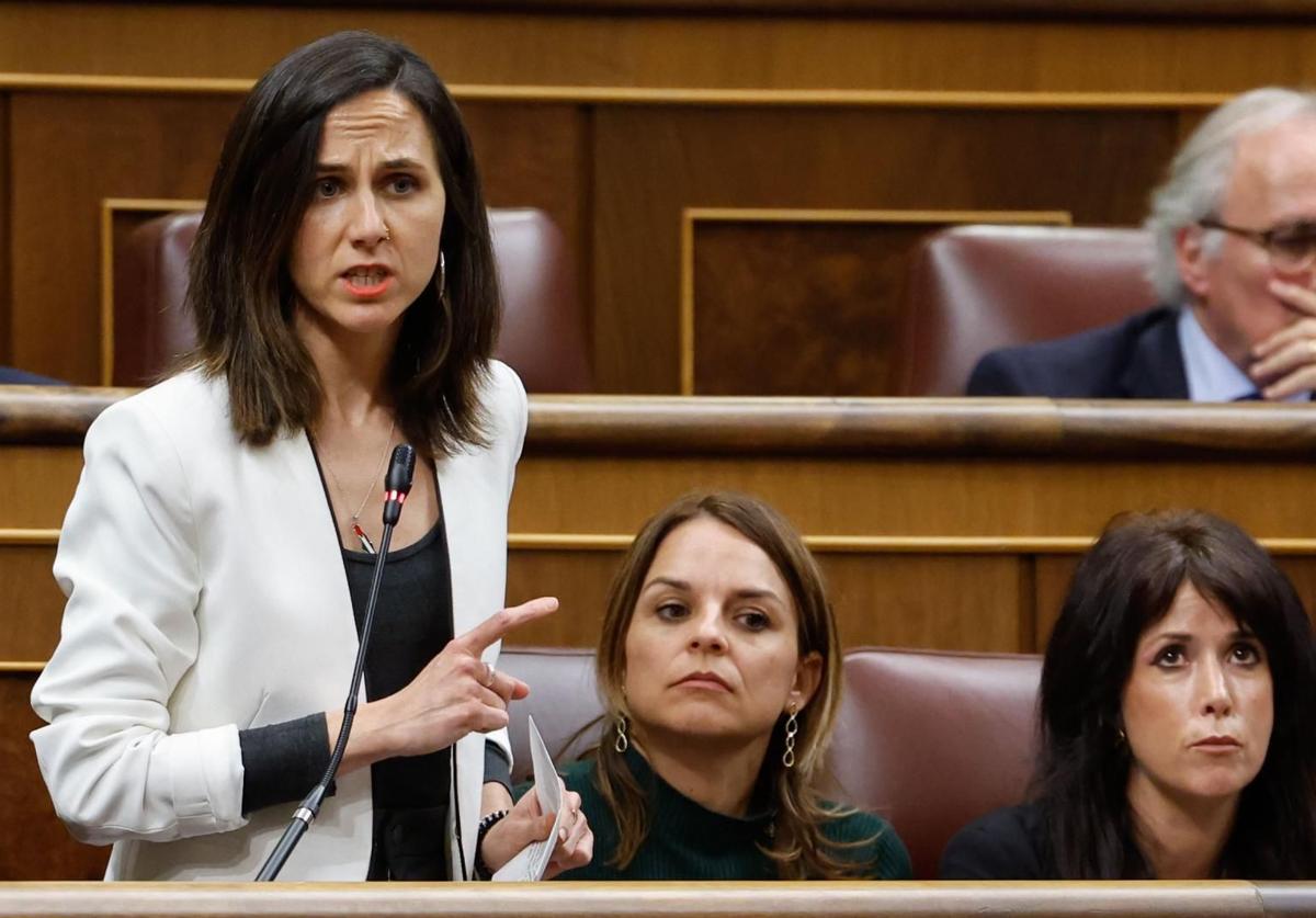 La líder de Podemos, Ione Belarra, interviene en el pleno del Congreso.