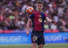 Dani Olmo, en un partido reciente con el Barça.