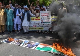 Protestas contra India en Pakistán.