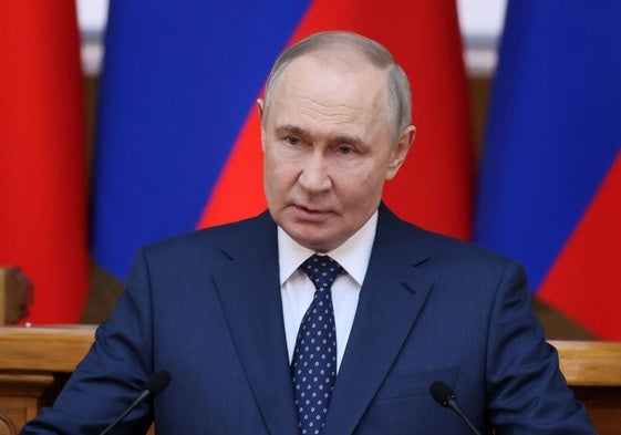 El presidente ruso, VladÍmir Putin, durante un discurso en San Petersburgo.