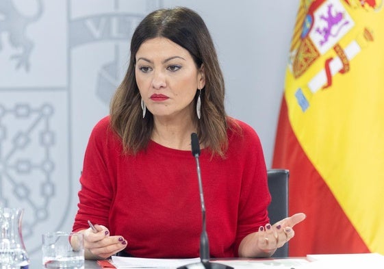 La ministra de Juventud e Infancia, Sira Rego, durante una rueda de prensa tras el Consejo de Ministros