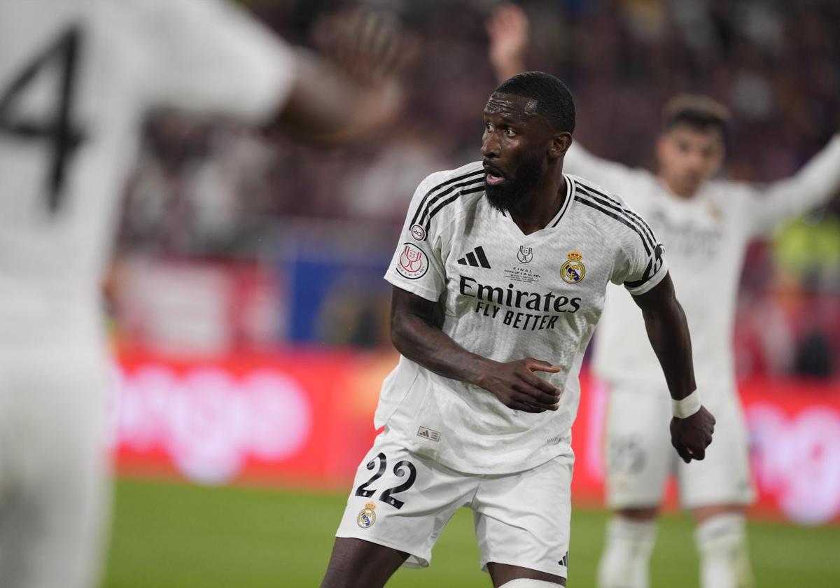 Antonio Rüdiger during the Copa del Rey final.