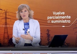 Marta Carazo, en el 'Telediario 2' del lunes 28 de abril.