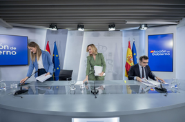 Sara Aagesen, Pilar Alegría y Carlos Cuerpo