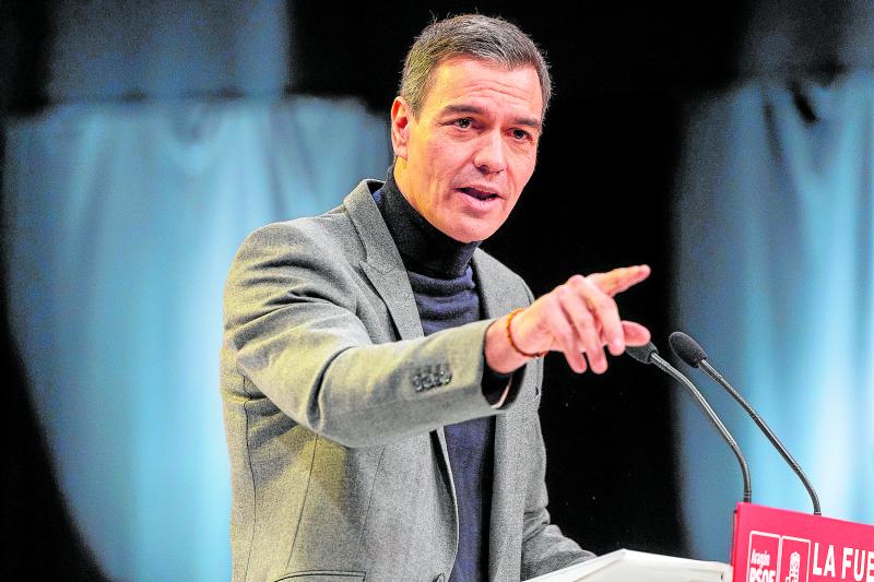 Pedro Sánchez en un acto del PSOE.