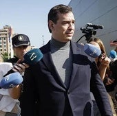 David Sánchez a su llegada a los juzgados.
