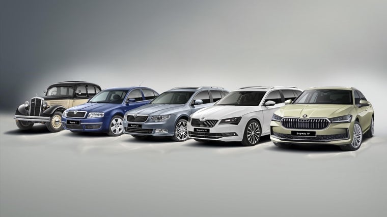 Five generations of the Skoda Superb