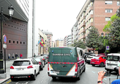 El coche de la Guardia Civil que trasladó al matrimonio a los Juzgados