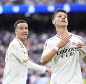 Arda Güler celebra su golazo ante el Celta, el domingo en el Santiago Bernabéu.
