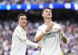 Arda Güler celebra su golazo ante el Celta, el domingo en el Santiago Bernabéu.