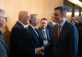 Pedro Sánchez, esta mañana en Barcelona.