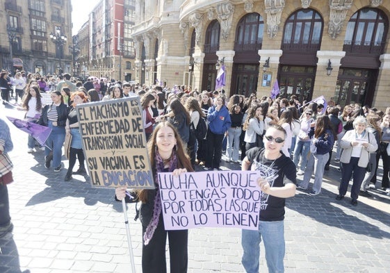 Manifestación en Bilbao contra la violencia machista, en marzo de este año.