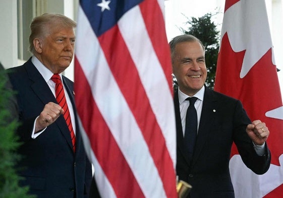 Donald Trump y Mark Carney, este martes en Washington.