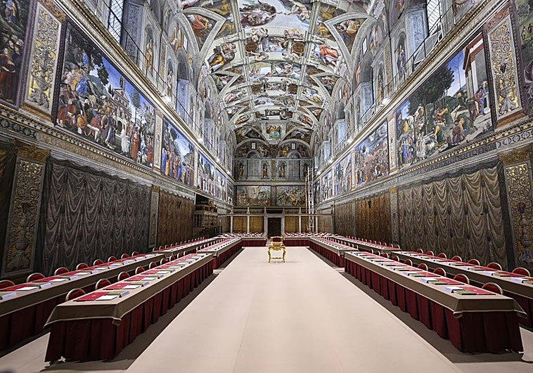 La Capilla Sixtina, lista para acoger las votaciones.