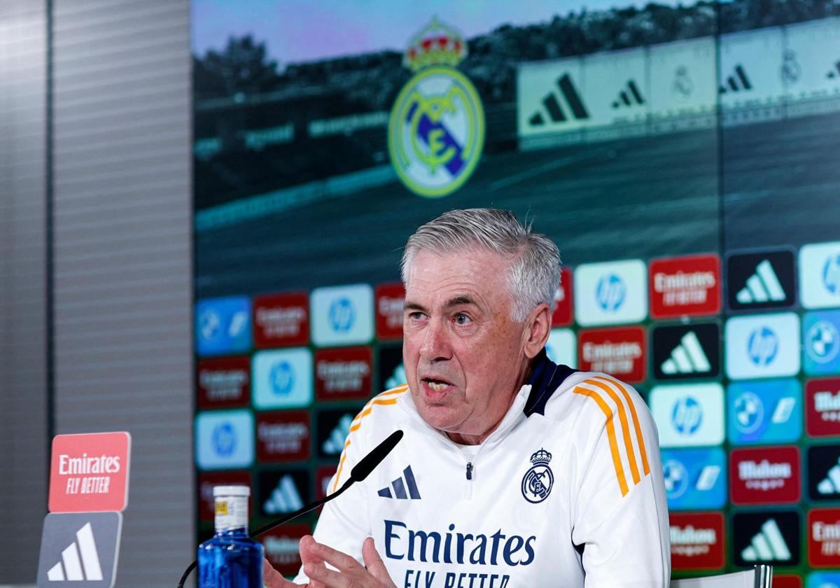 Carlo Ancelotti, en la rueda de prensa previa al clásico.