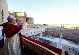 Robert Prevost, tras ser elegido Papa.