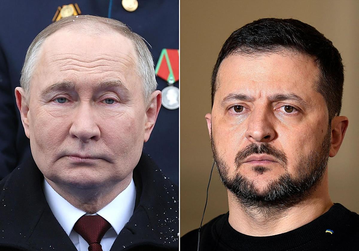 Vladímir Putin y Volodímir Zelenski, en una combinación de imágenes.