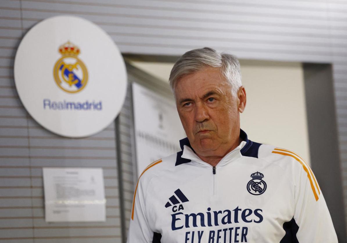 Carlo Ancelotti, durante la rueda de prensa.