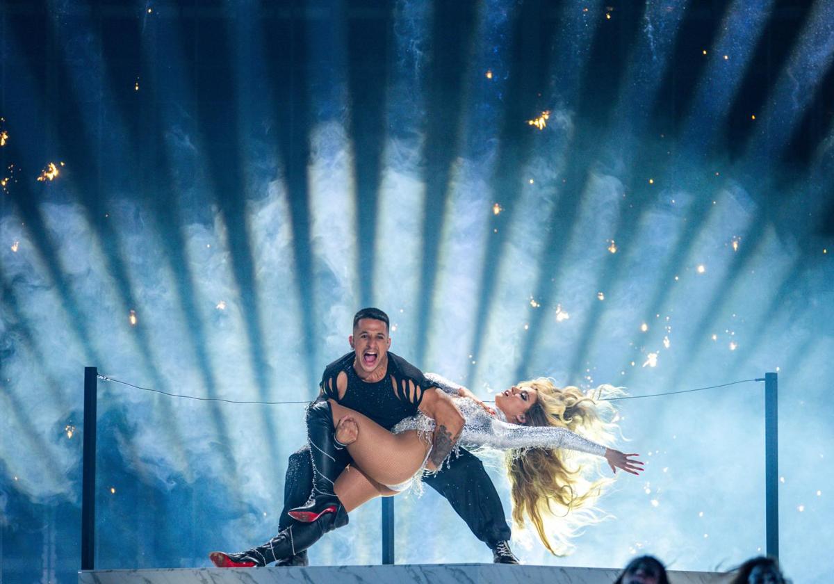 Melody, durante su actuación en la primera semifinal de Eurovisión 2025.
