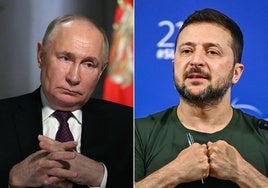 Los presidentes de Ucrania, Volodímir Zelenski, y de Rusia, Vladímir Putin.