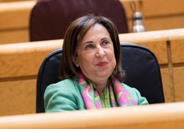La ministra de Defensa, Margarita Robles, durante una sesión plenaria