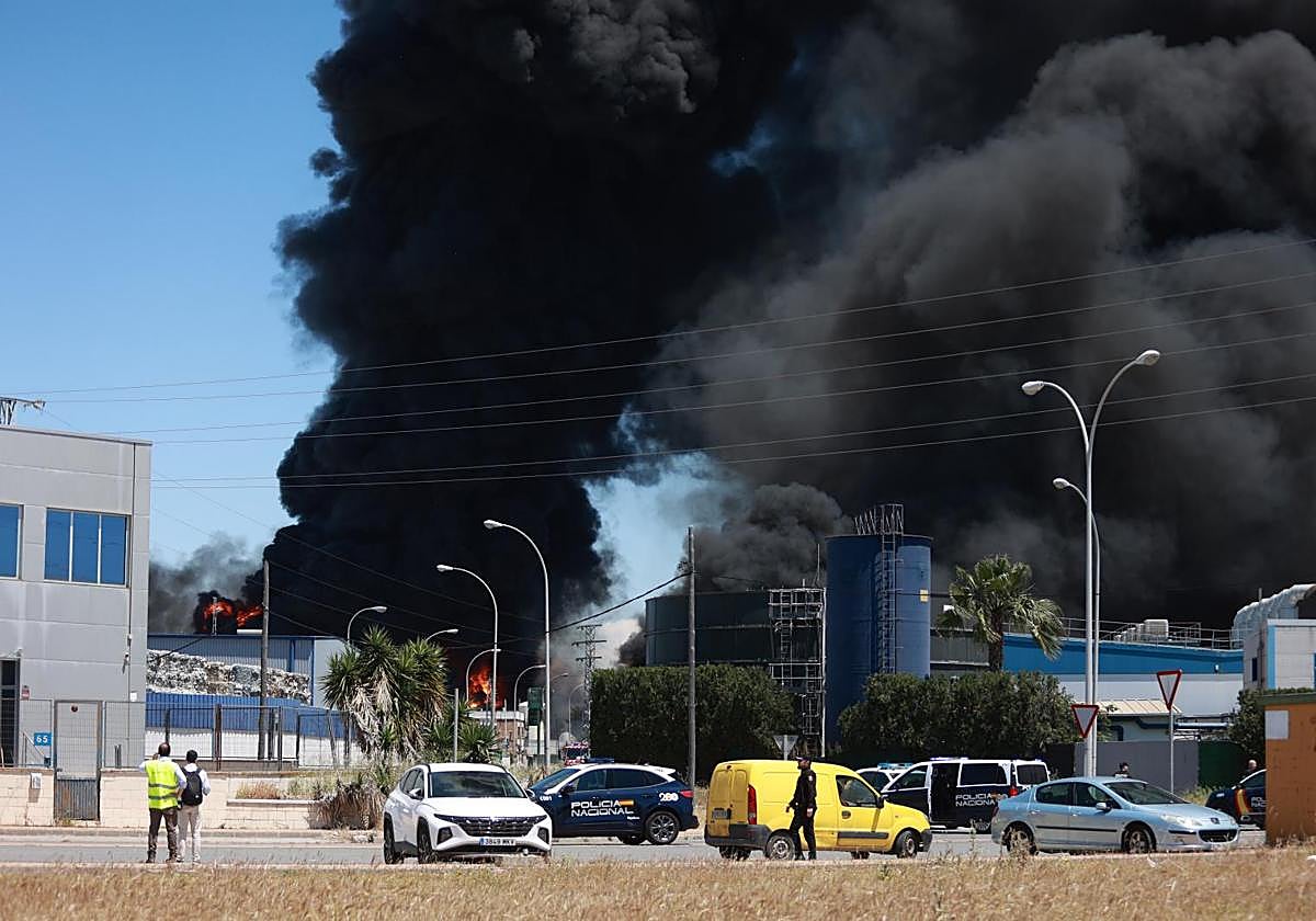 Columna de humo del lugar donde se ha producido el accidente.