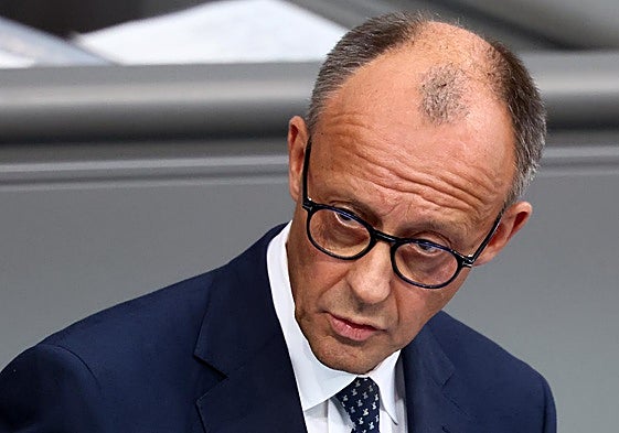 El canciller alemán, Friedrich Merz, este miércoles en el Bundestag.