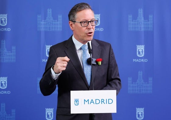 Alfonso Serrano atiende este jueves a los medios en Madrid.