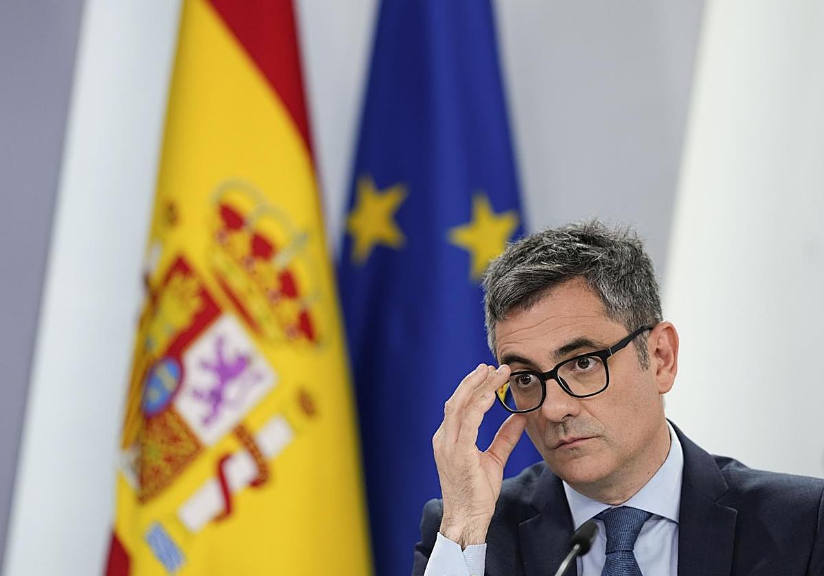 El ministro de la Presidencia, Justicia y Relaciones con las Cortes, Félix Bolaños.