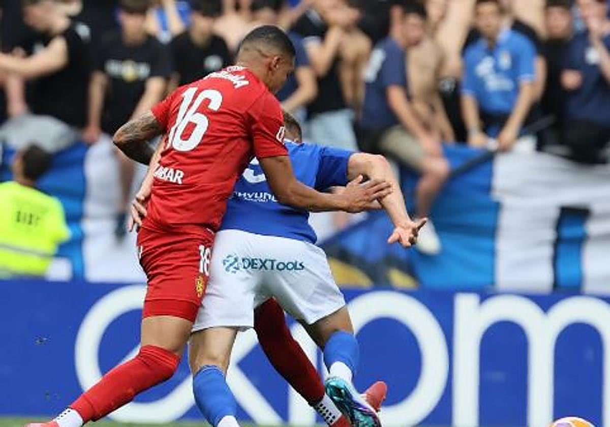 El Oviedo gana al Zaragoza sobre la bocina y se engancha a pelear el ascenso