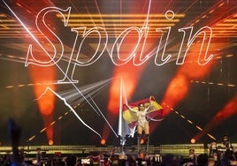 Melody, durante su participación en Eurovisión