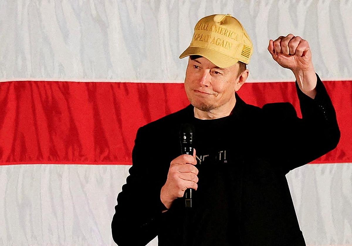 Elon Musk,durante un acto de campaña en favor de Donald Trump.